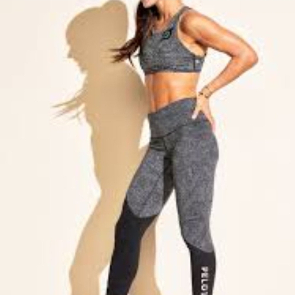 Lululemon X Peloton Gray and Black Leggings